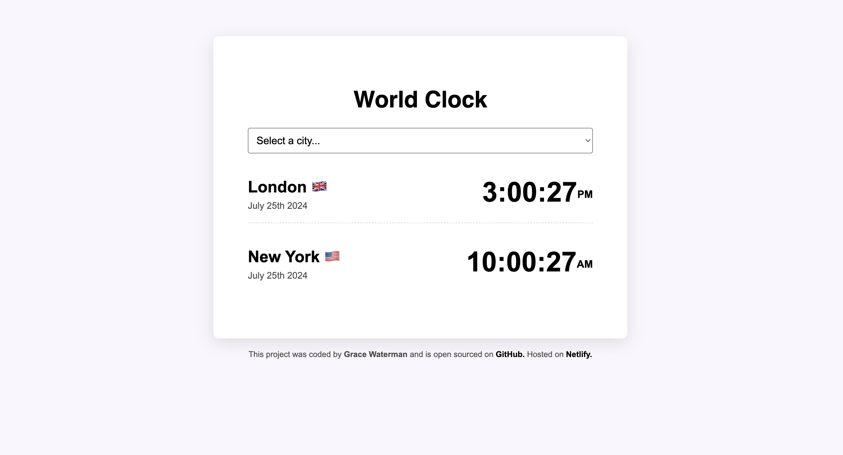 image of world clock app